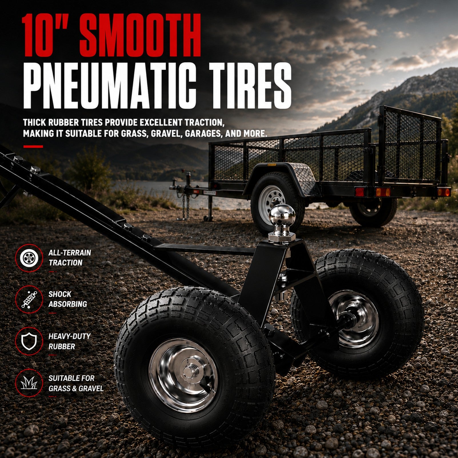Fiernero Trailer Dolly 600lbs | Utility Camper Steel Hand Dolly Wheel