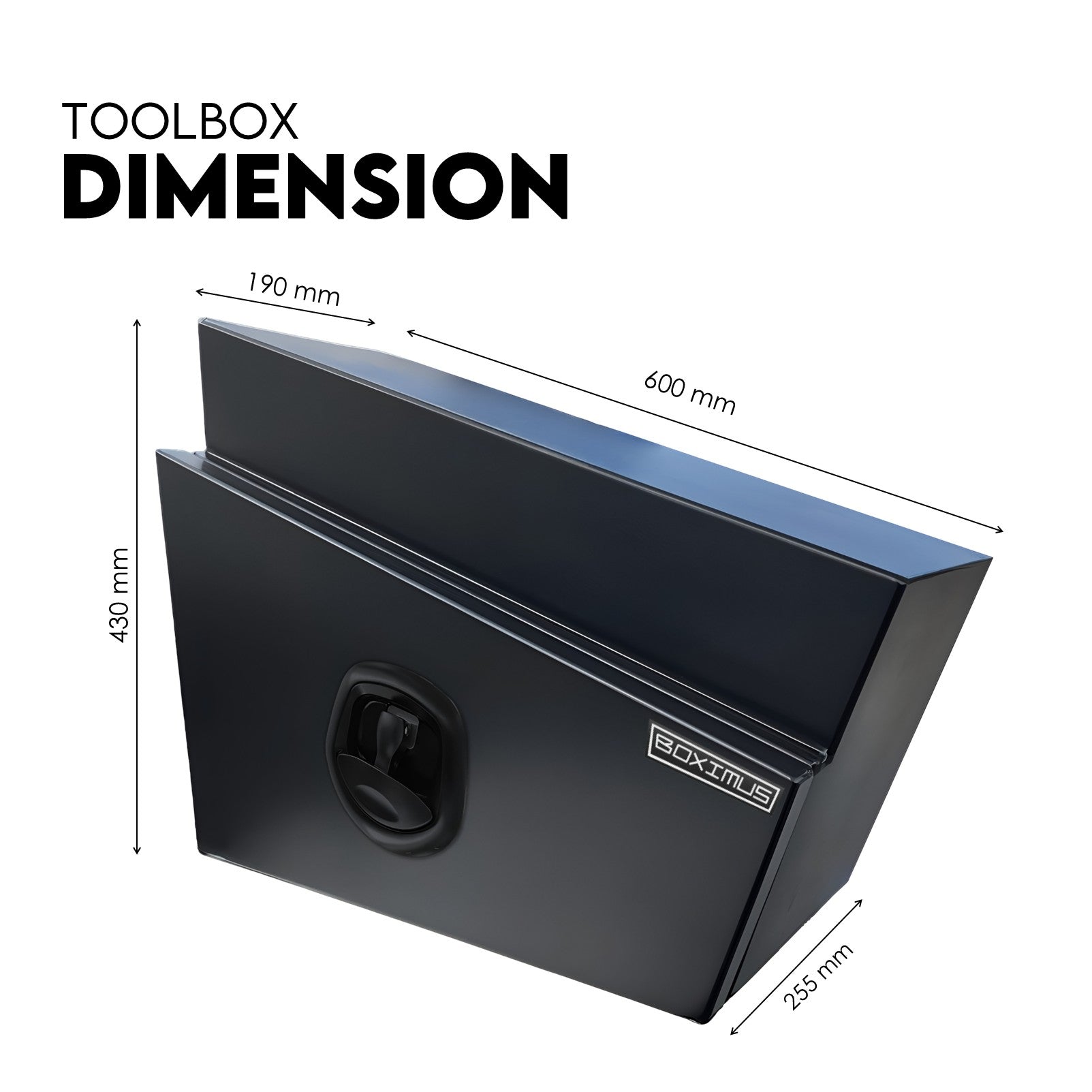 Boximus 600mm Black Aluminium Under Tray Ute Tool Boxes | 1.5mm Sealed Toolbox Pair Set