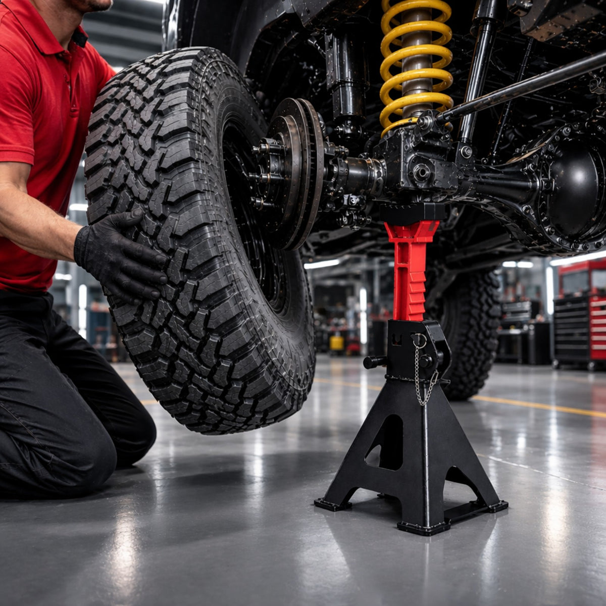 Fiernero 6 Ton Jack Stand 2x | Double Lock Adjustable Ratchet Lift
