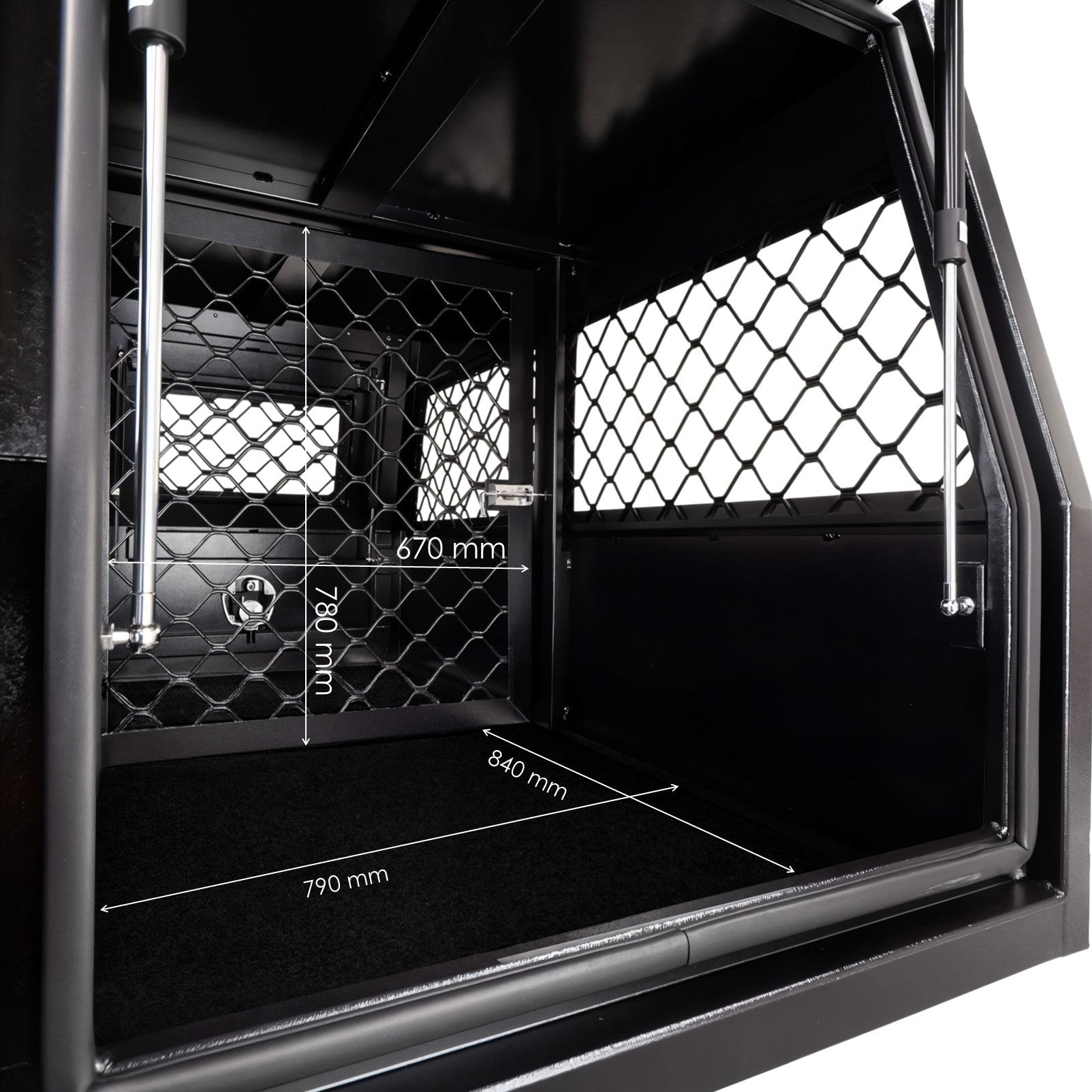 Boximus 800mm Dog Box Cage for Ute & Canopy | Black Steel Power Coated