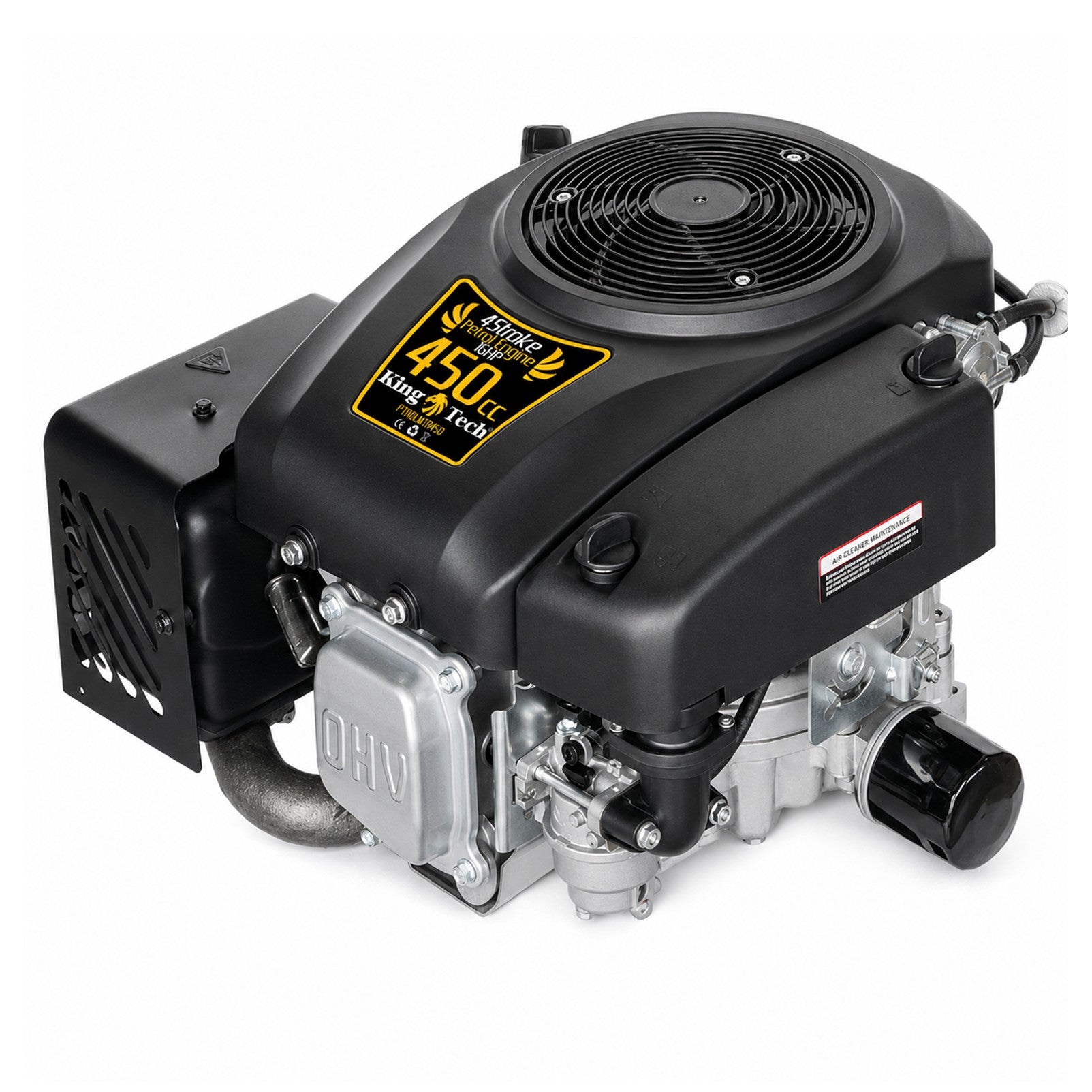 KingTech 16HP Vertical Shaft Engine | 450cc 4-Stroke OHV | Cast-Iron Bore Electric Start Motor