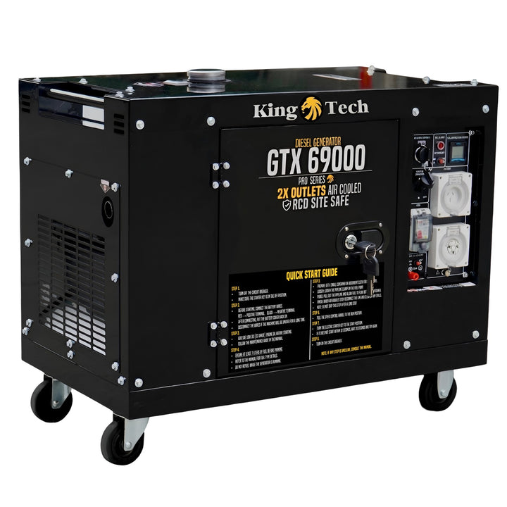 KingTech GTX69000 6kW Continuous Silent Diesel Generator 8.4 kVA Output Electric Start
