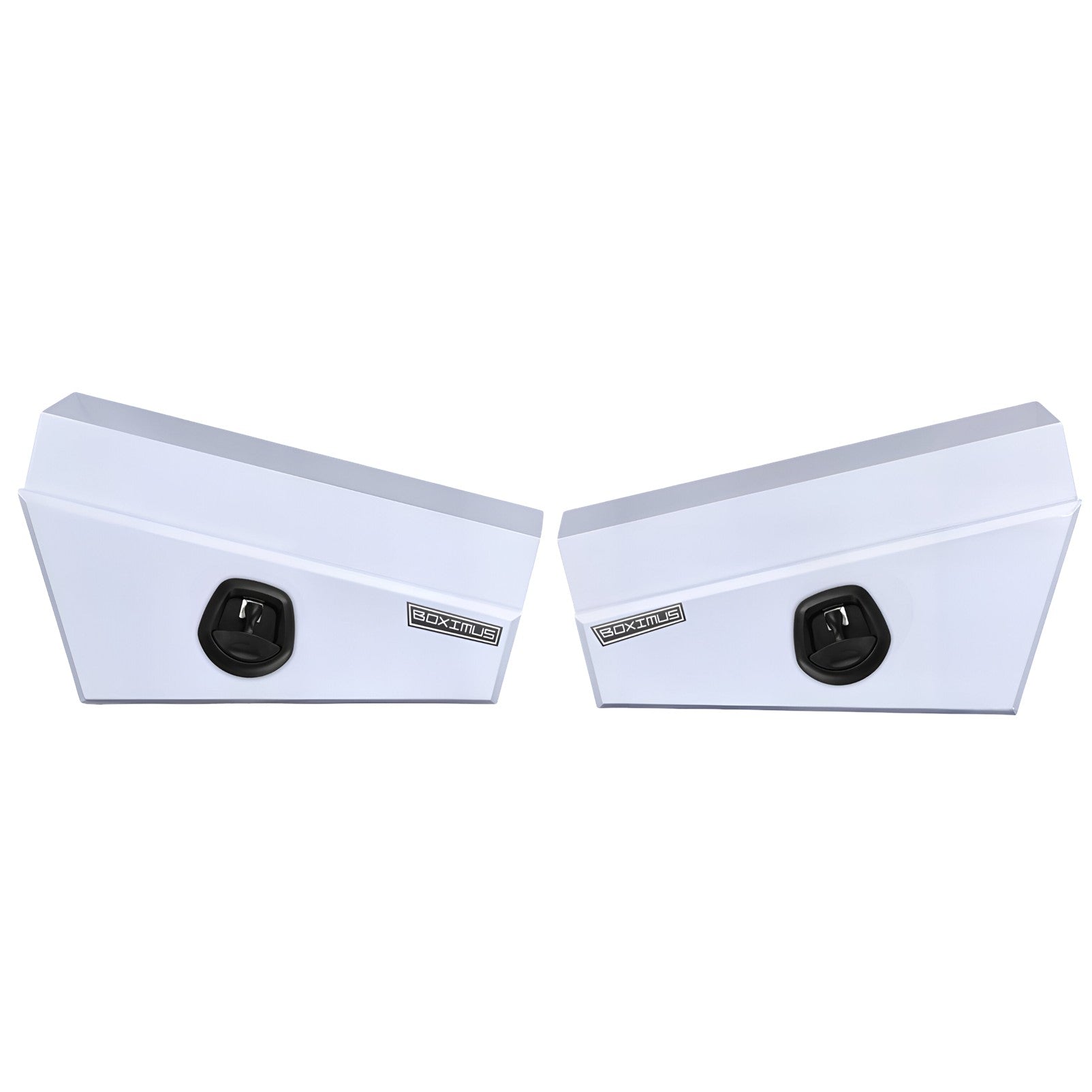 Boximus 750mm Aluminium Under Tray Ute Tool Box Pair | White Powder-Coated & Sealed