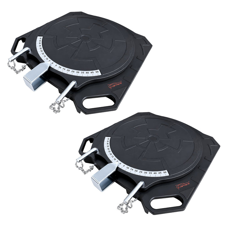 Fiernero Aluminum Wheel Alignment Turntable Pair | 360° Rotating Turn Plate