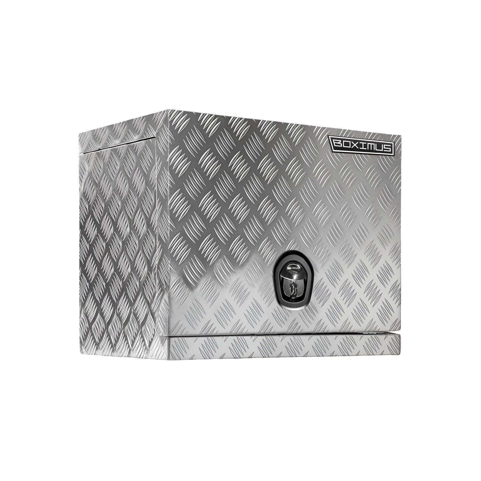 Chrome 2.5mm Aluminium Checker Plate Toolbox for Ute & Trailer Storage | Gas Struts & Whale Lock