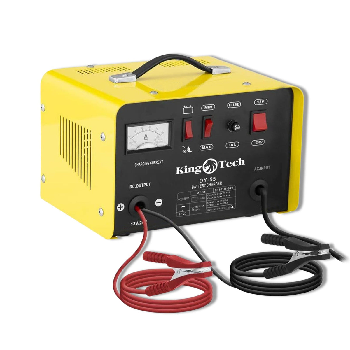KingTech Heavy-Duty 12V/24V Battery Charger & Jump Starter | 2-in-1 Car Battery Charger (DY55)