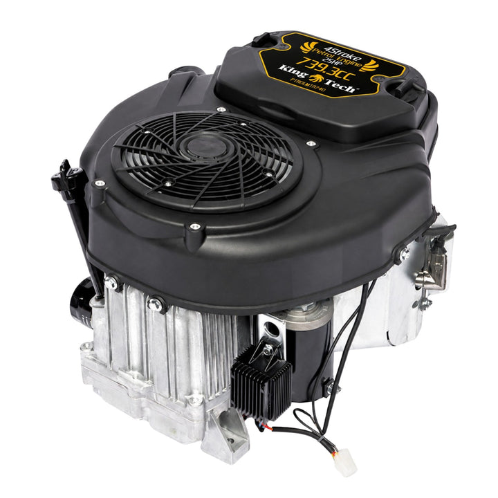 KingTech 25HP Vertical Shaft Engine | 739cc 4-Stroke OHV | Electric Start Motor V-Twin