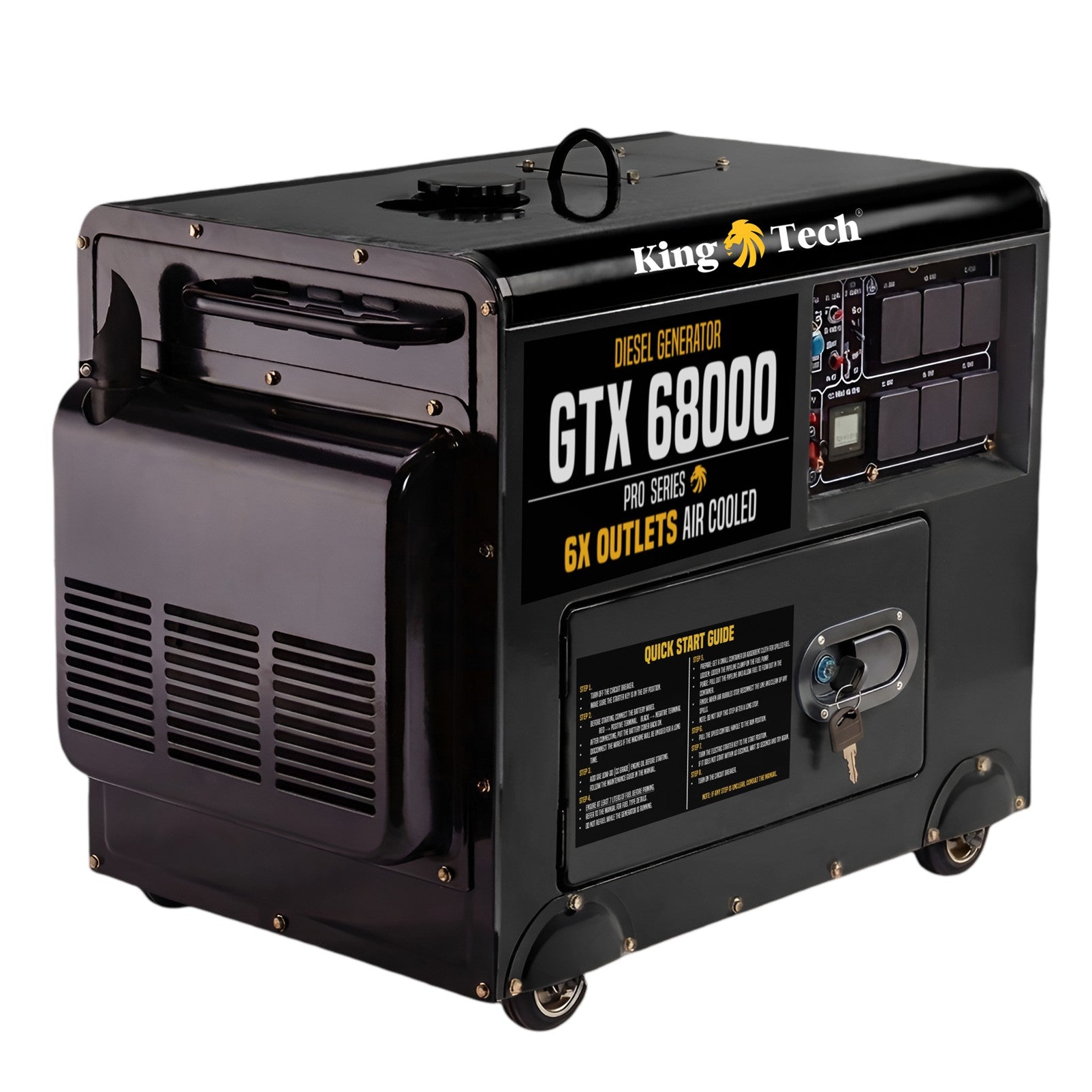 KingTech GTX68000 Silent Diesel Generator | 6kW Continuous Power | Electric Start & 74 dB