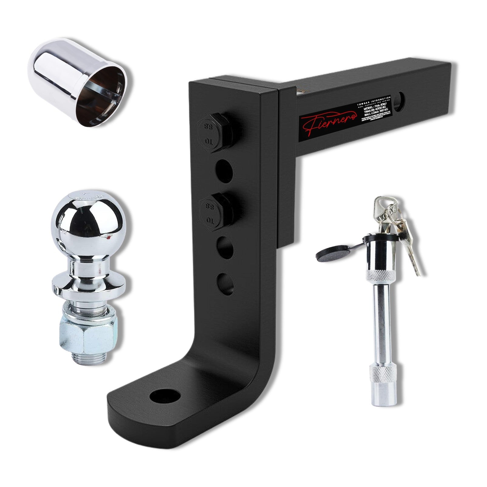 Adjustable Tow Bar Hitch - Chrome Towbar