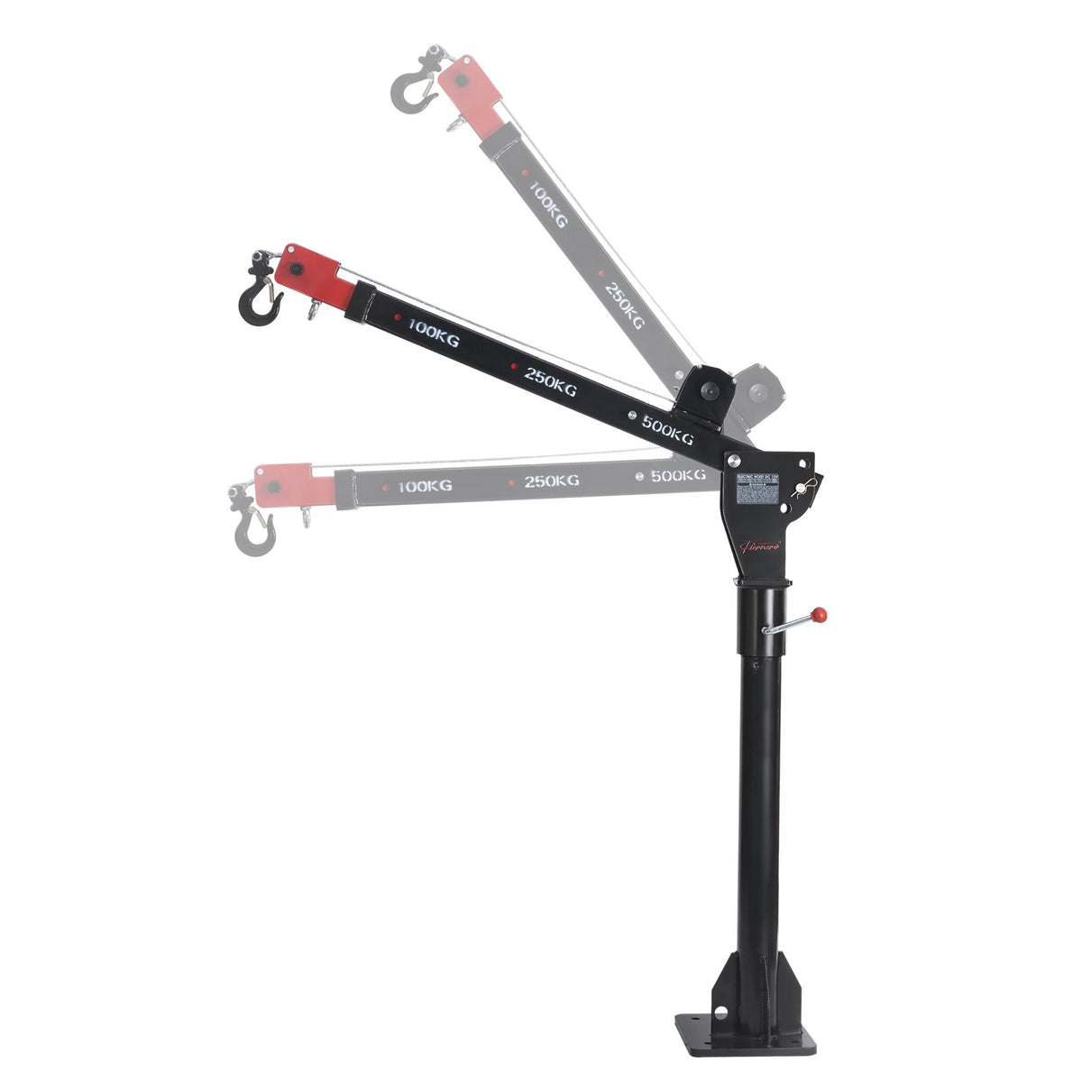 Fiernero 800 kg Electric Crane Hoist Winch | 12V DC, Swivel Lift Arm, & Remote Control