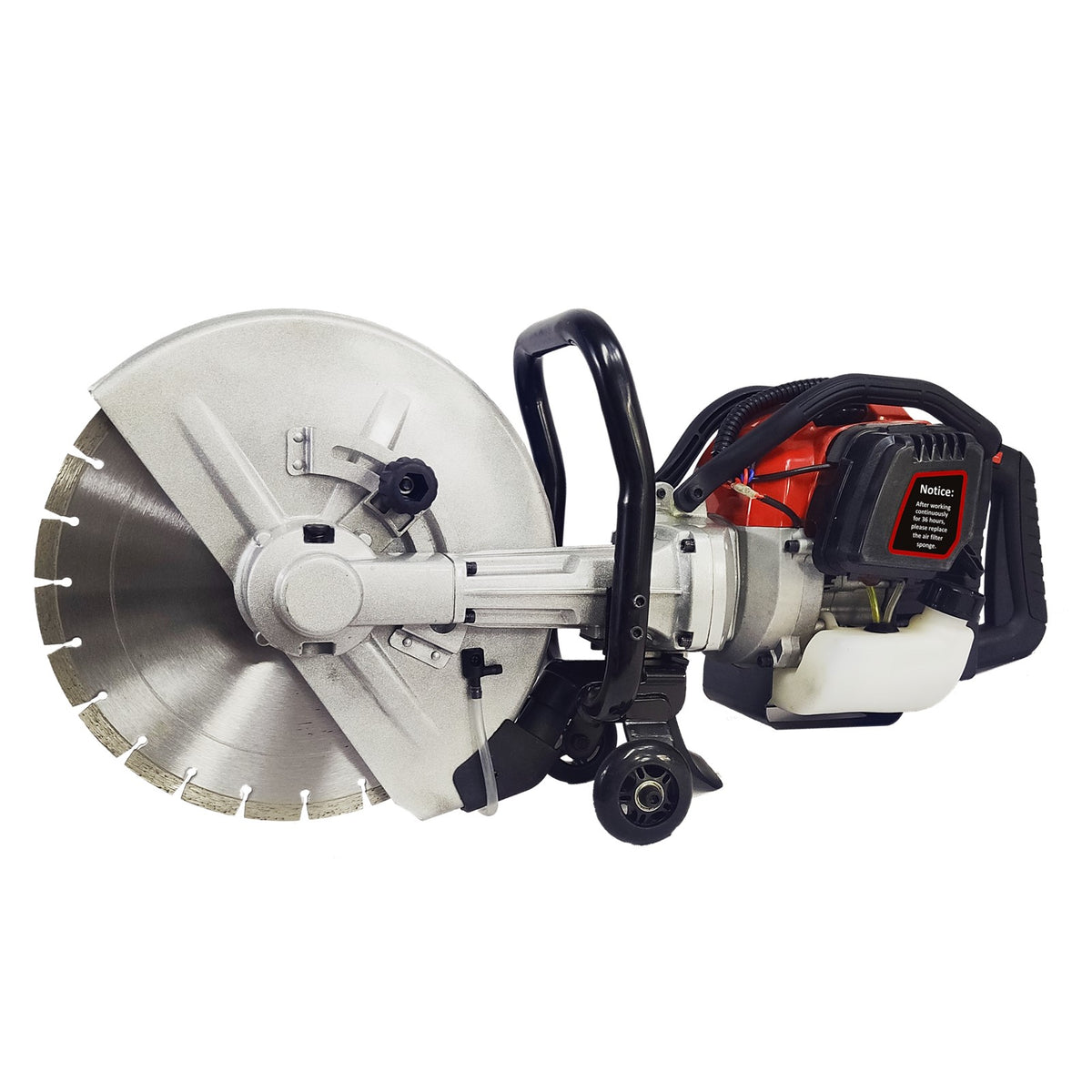 KingTech 75cc Petrol Concrete Cut-Off Saw | 4.5 HP 75cc Engine 350mm Blade | Wet Cutting