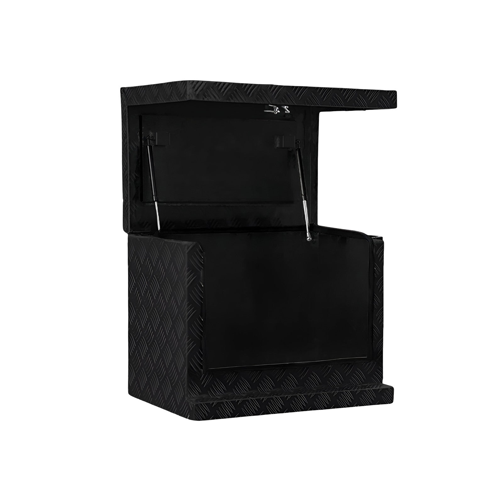 Black 2.5mm Aluminium Checker Plate Secure Generator Toolbox | Gas Struts & Whale Locks