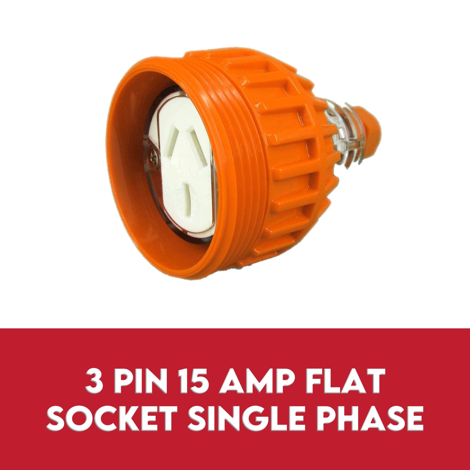 Adapter Lead 3 Pin Round Plug to 3 Pin Flat Socket