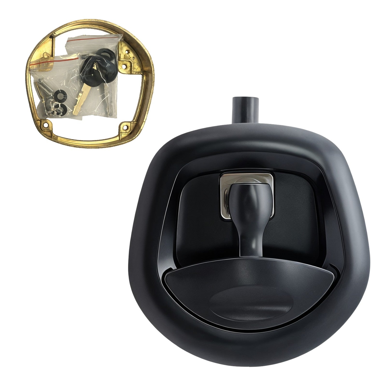 Black Heavy-Duty Compression Whale Tail Lock for Toolbox | Dual-Keyed for Canopy 4X