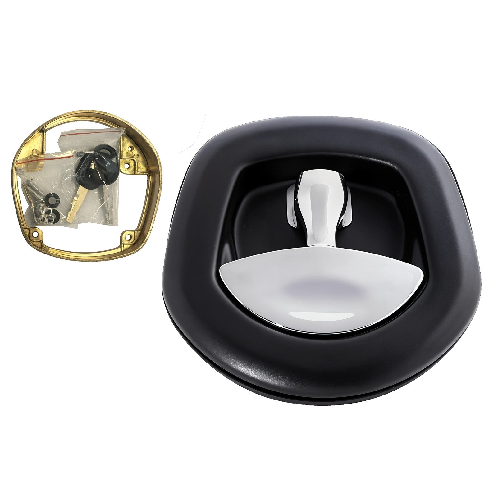 Chrome Heavy-Duty Compression Whale Tail Lock for Toolbox | Dual-Keyed for Ute Canopy