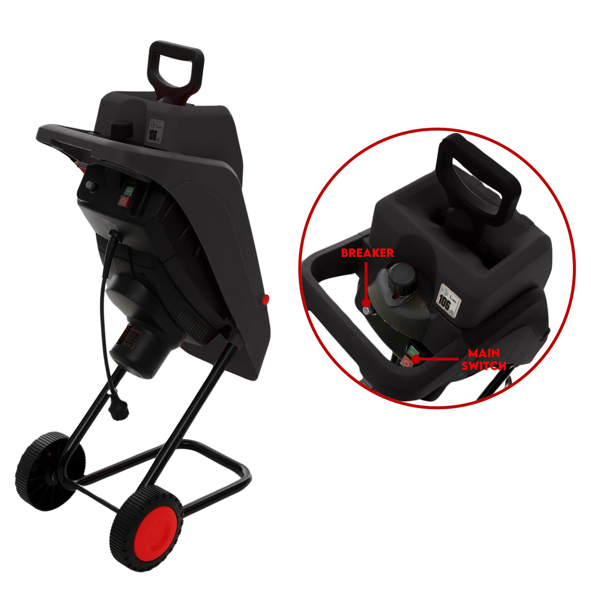 KingTech 2500W Electric Wood Chipper & Shredder | High-Speed, Compact & Portable