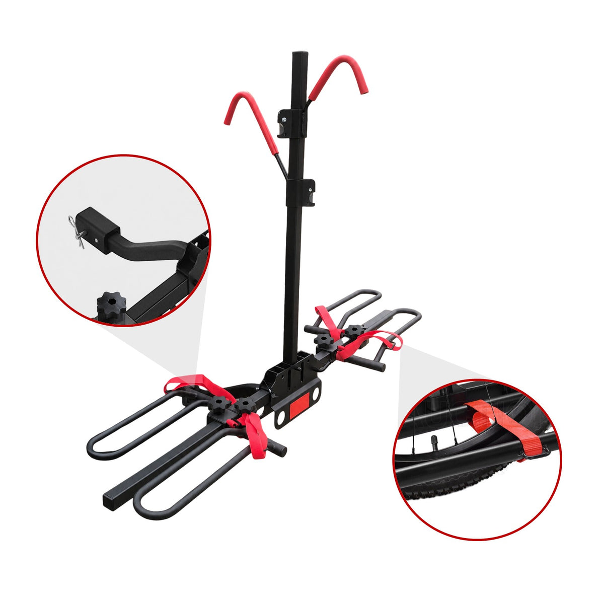 Fiernero 45KG E-Bike Rack with Folding Design | 2-Inch Hitch Fits 20-29" Wheels & Fat Tires