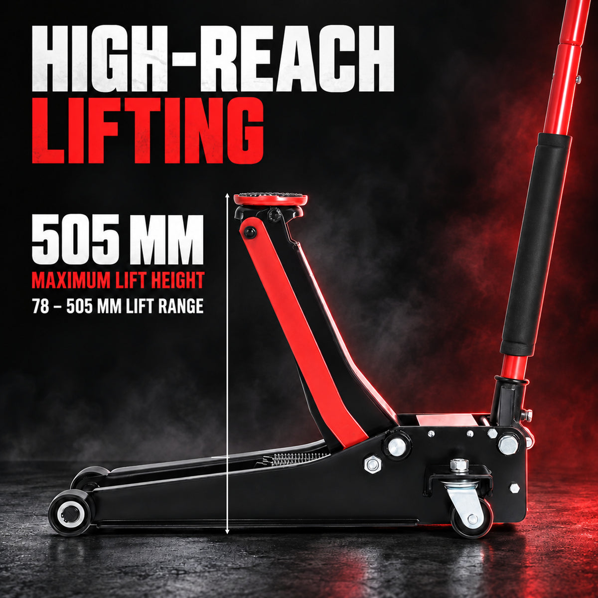 Fiernero 2 Ton Super Low Profile Hydraulic Jack | Dual Pump Quick-Lift | 78mm Min - 505mm Max