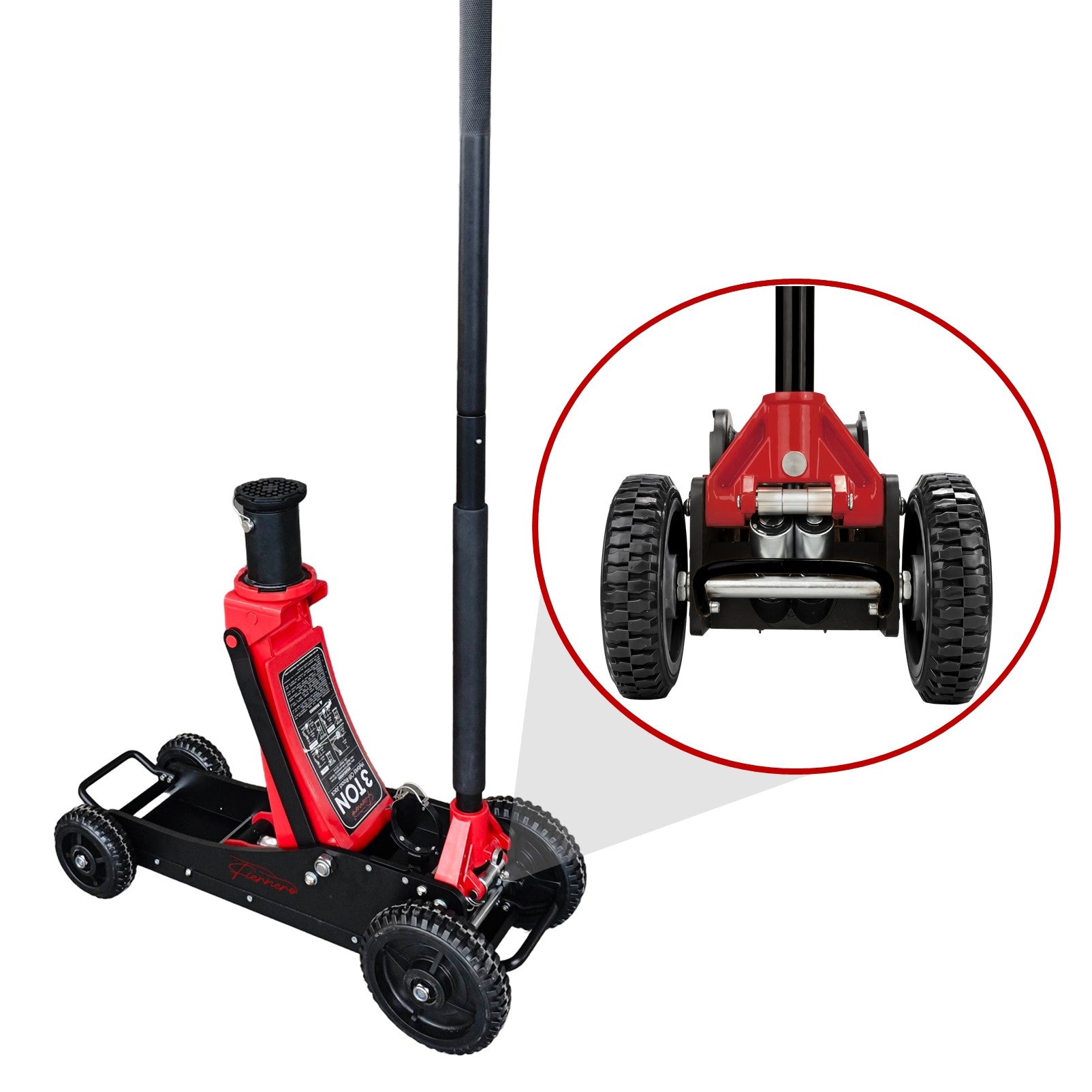 Fiernero 3 Ton Trolley Hydraulic Off Road Jack w/ Three Height Extension Stage