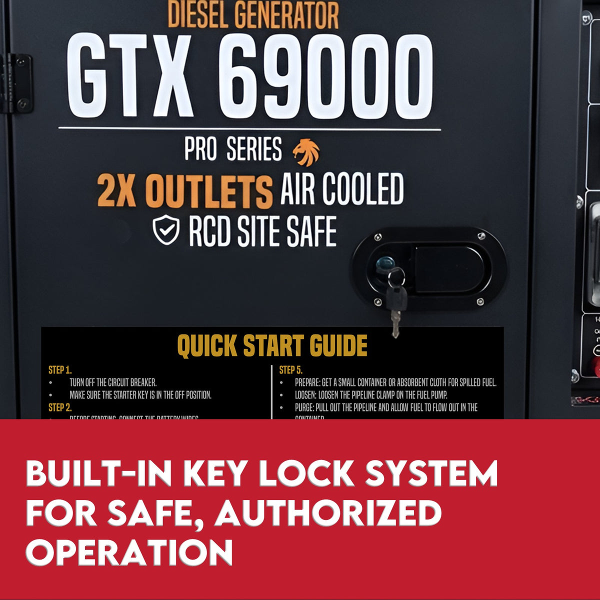 KingTech GTX69000 6kW Continuous Silent Diesel Generator 8.4 kVA Output Electric Start