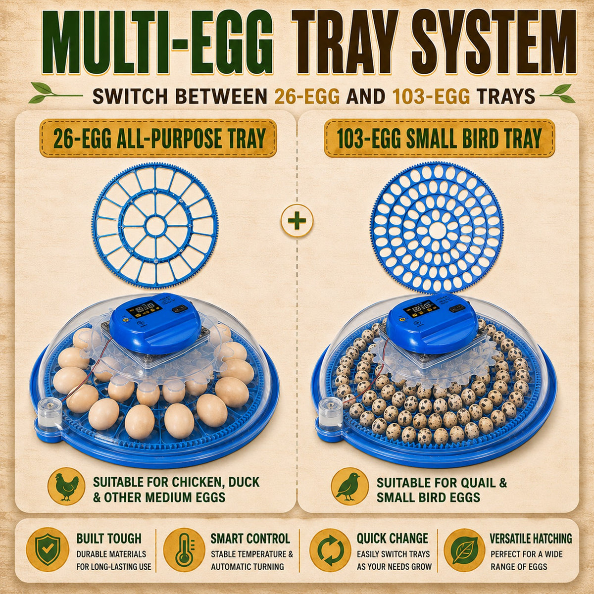 KingTech 26 Egg Hatching Incubator Machine | Chicken Duck Quail Eggs