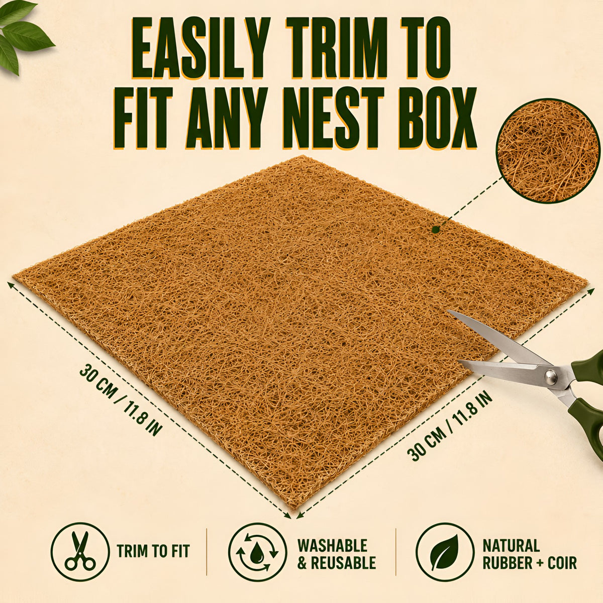 KingTech 30cm Chicken Nest Box Liner 10 Pack | Soft Cushions for Poultry Hen