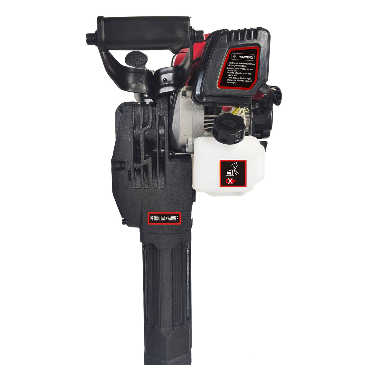 KingTech Cordless 52cc Petrol Jackhammer | 60 Joules Demolition Hammer incl Point & Flat Chisel