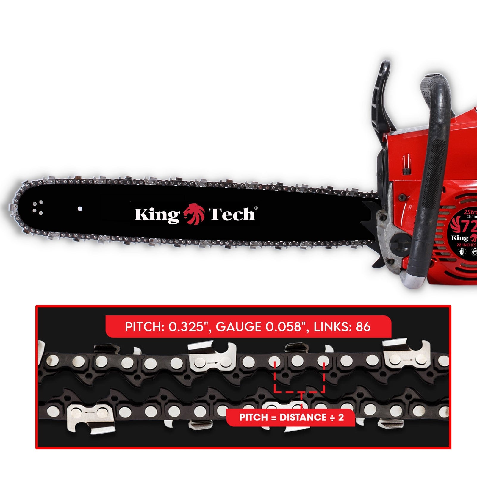 Petrol Commercial Chainsaw 22" Bar