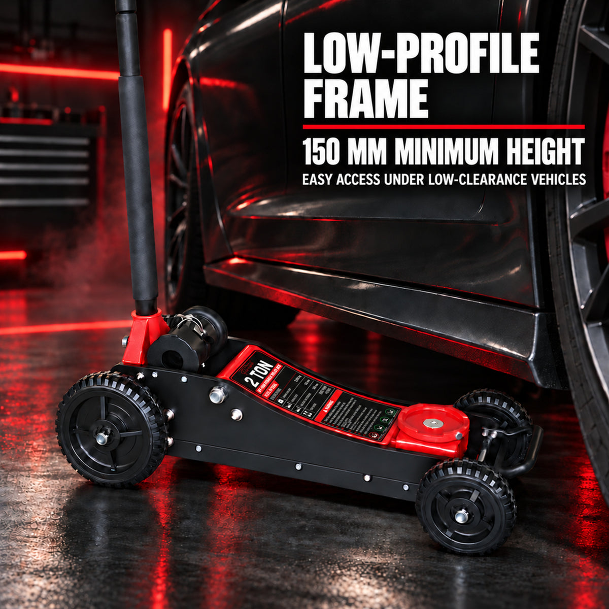 Fiernero 2 Ton Big Wheel Off Road Hydraulic Floor Jack | Low Profile Quick Lift