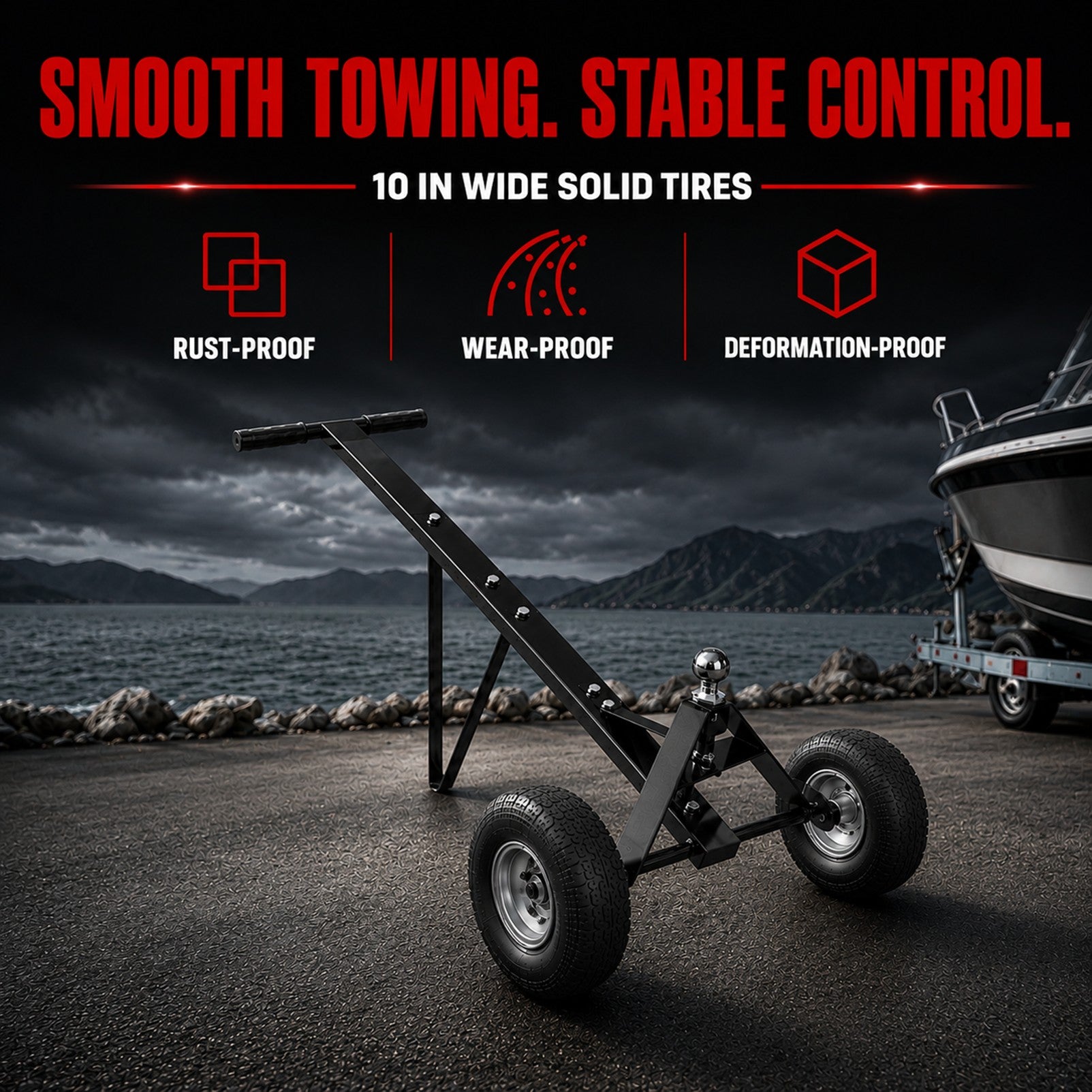 Fiernero Trailer Dolly 600lbs | Utility Camper Steel Hand Dolly Wheel
