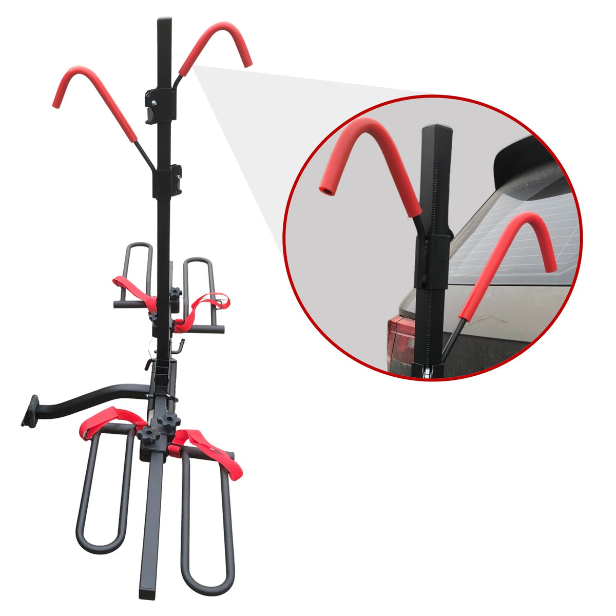 Fiernero 45KG E-Bike Rack with Folding Design | 2-Inch Hitch Fits 20-29" Wheels & Fat Tires