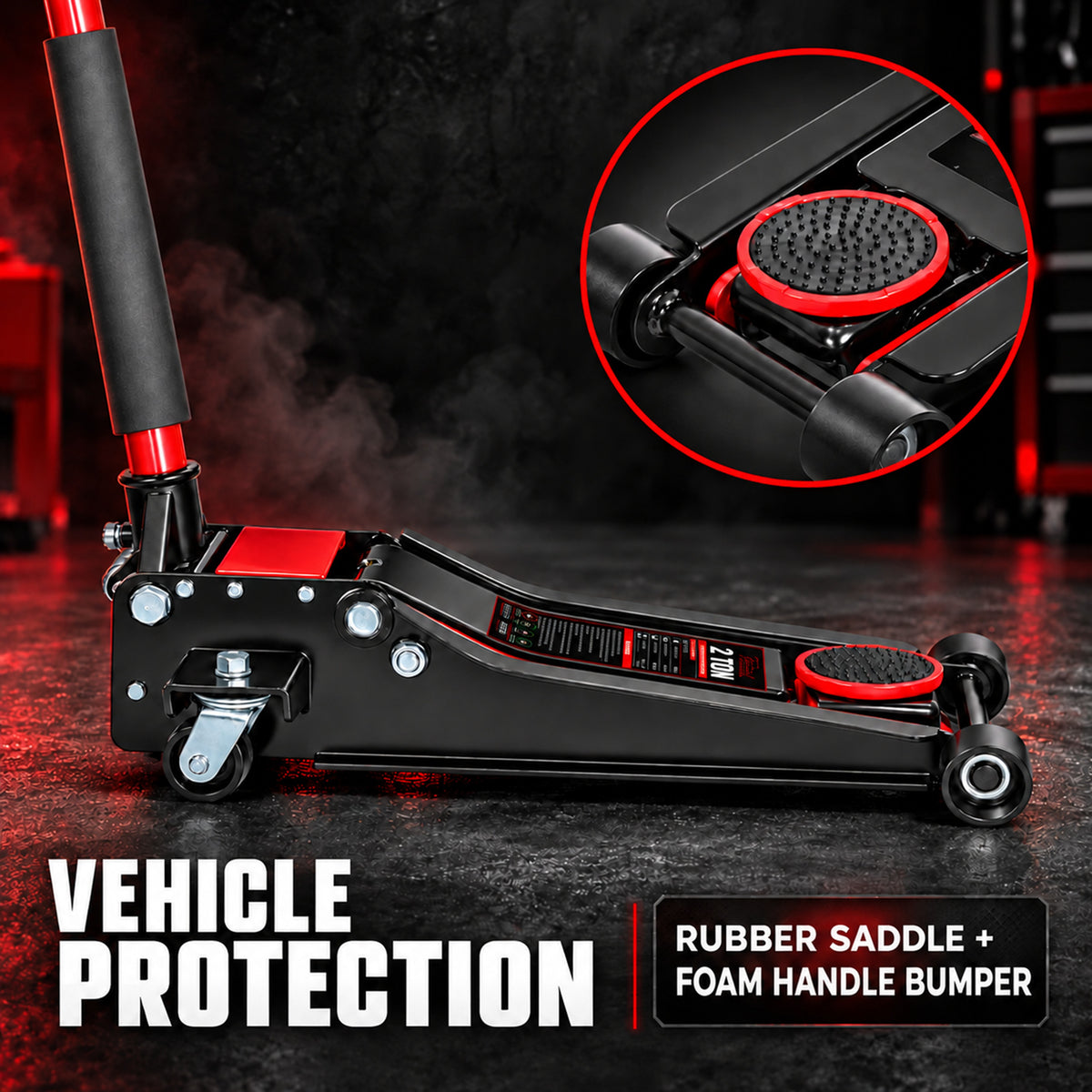 Fiernero 2 Ton Super Low Profile Hydraulic Jack | Dual Pump Quick-Lift | 78mm Min - 505mm Max