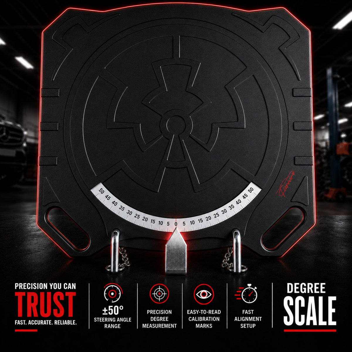 Fiernero Aluminum Wheel Alignment Turntable Pair | 360° Rotating Turn Plate