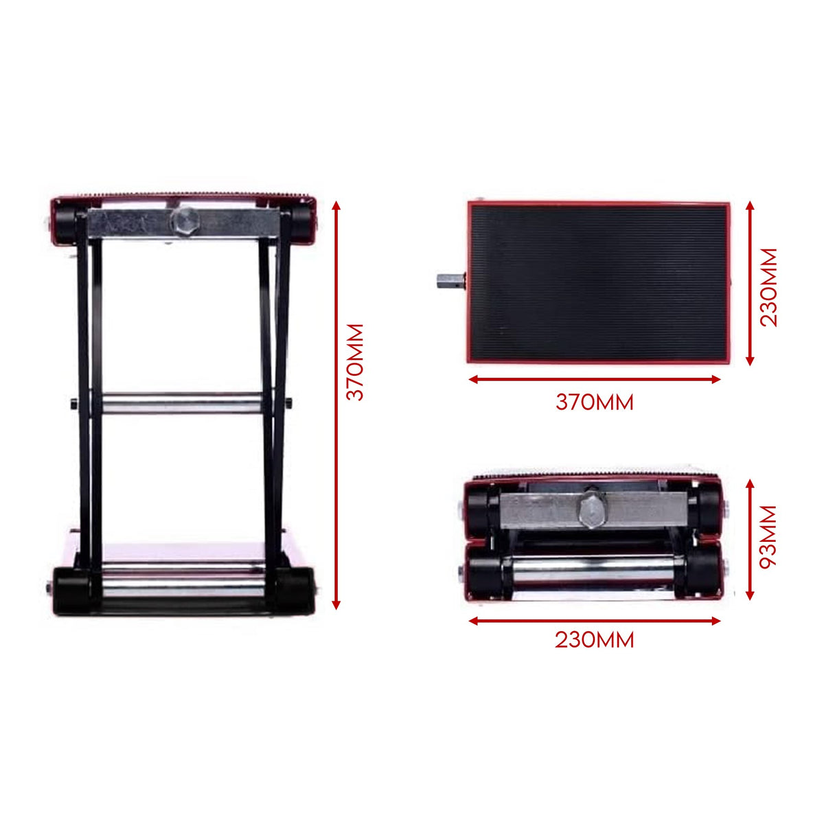 Fiernero 500KG Motorcycle Scissor Lift Jack | Wide Platform for Cruiser Bike Non-Slip Pad