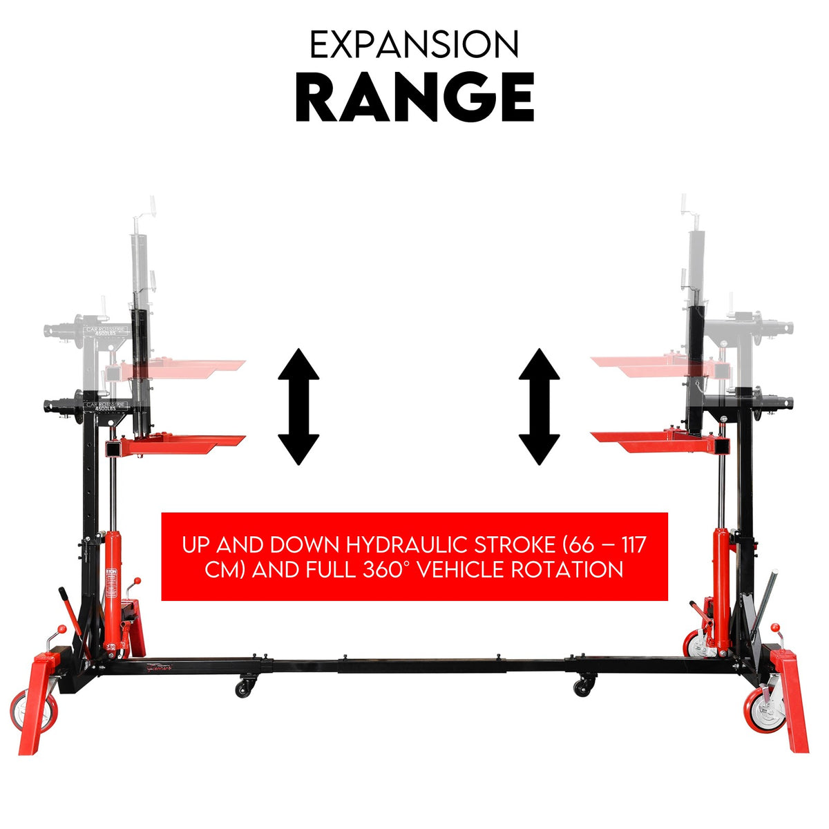 Fiernero 2000KG Car Rotisserie Heavy Duty Hydraulic | 360° Rotation Adjustable Length