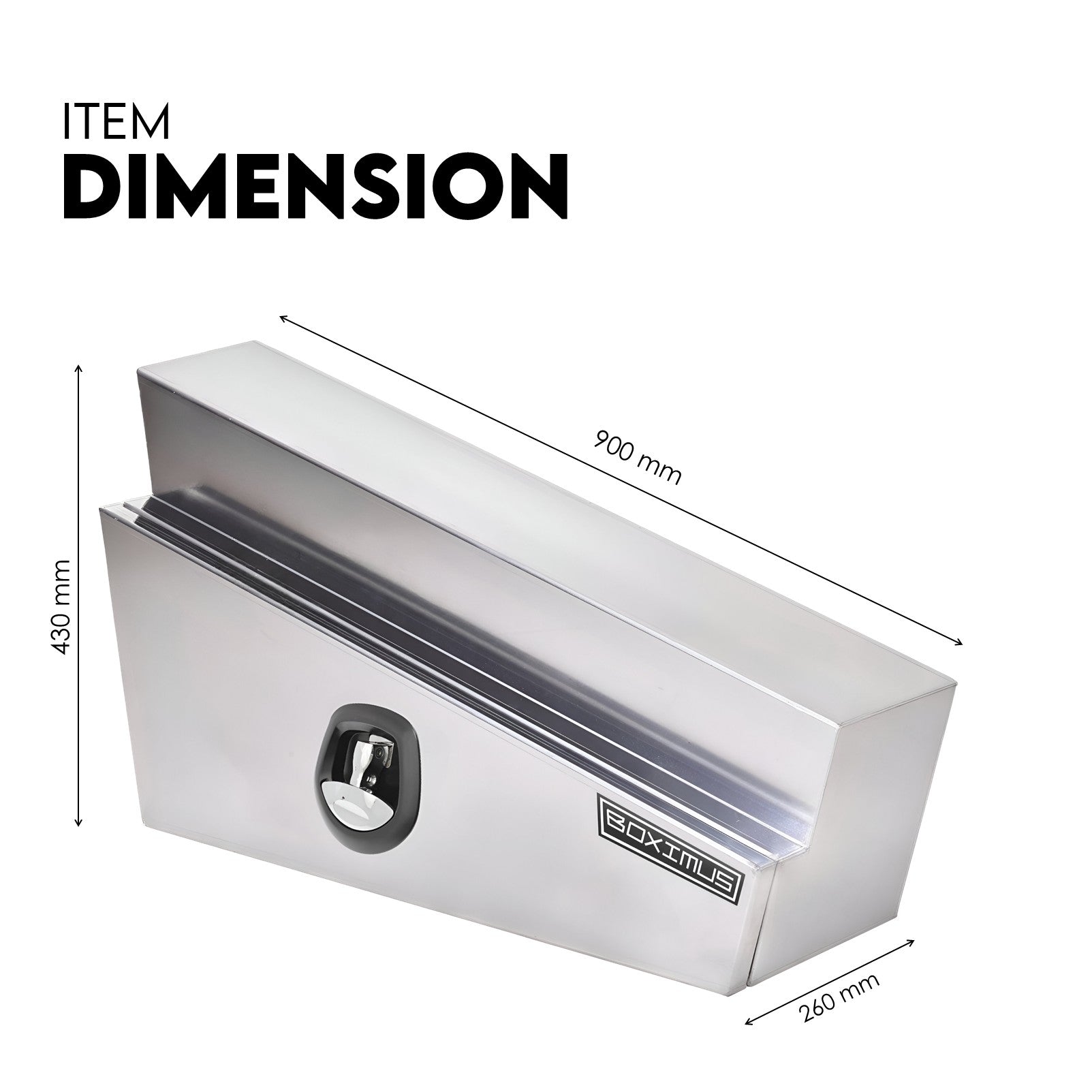 Boximus 900mm Tapered Under Tray Ute Tool Boxes | Sealed Toolbox Aluminium Pair Set
