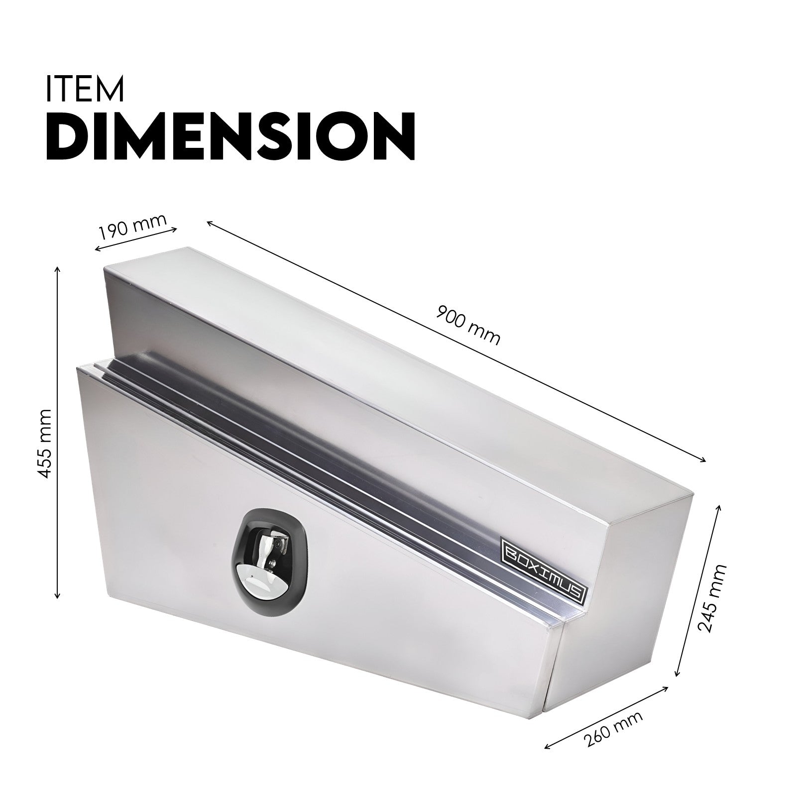 Boximus 900mm Tapered Under Tray Ute Tool Boxes | Sealed Toolbox Aluminium Pair Set