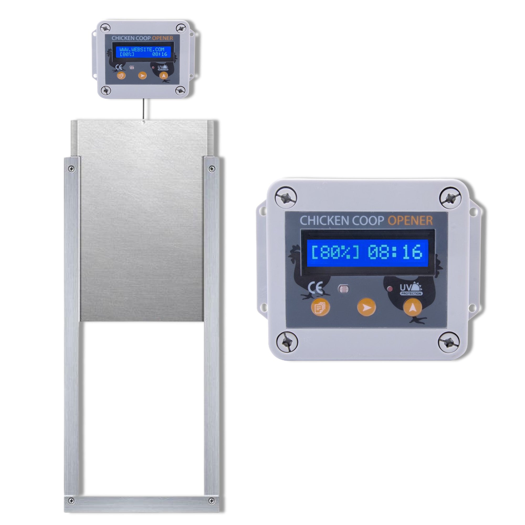 Chicken Coop Door Automatic - Light and Timer Sensor - Waterproof Electronics