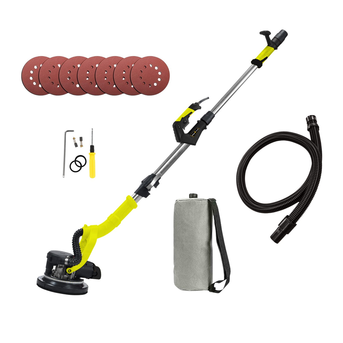KingTech 2000W Drywall Sander Foldable 170cm Handle | Built-in LED Light | 98% Dust Absorption