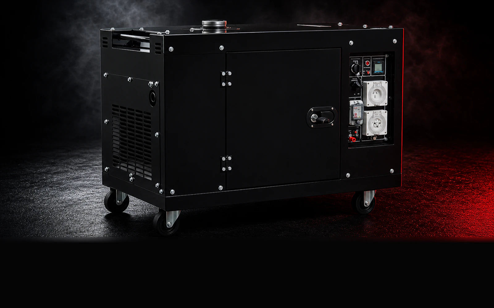 KingTech diesel generator in dramatic studio lighting