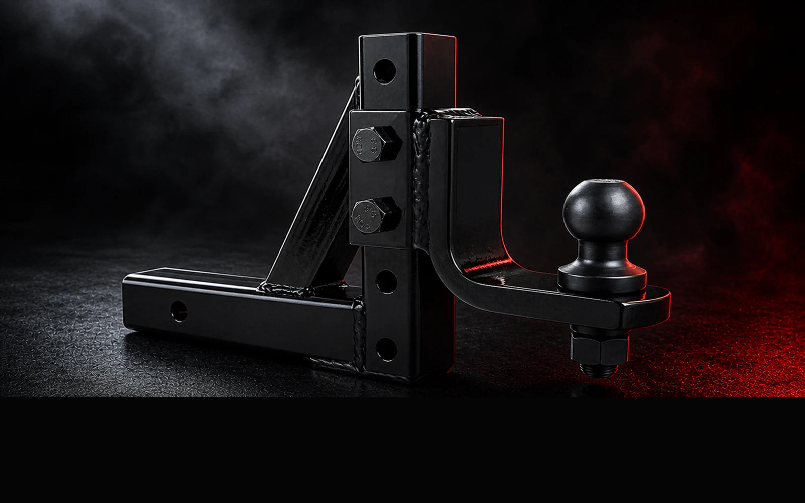 Adjustable towing hitch in cinematic lighting